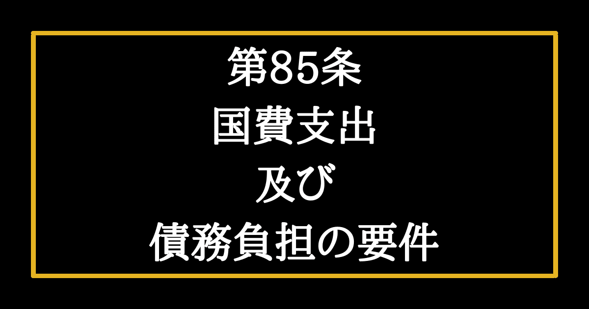 日本国憲法第85条